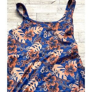 Columbia PFG Women's Performance Fishing Dress MEDIUM Hawaiian Print Blue Orange